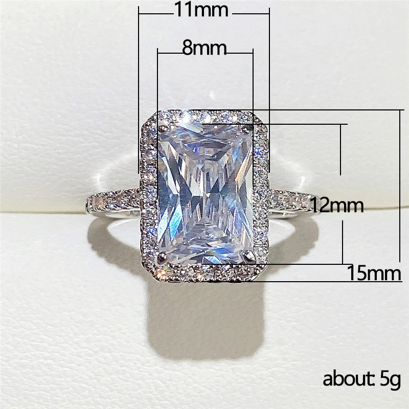 Jewelry engagement ring wholesale European and American fashion simulation diamond zircon wedding ring elegant bridal accessories