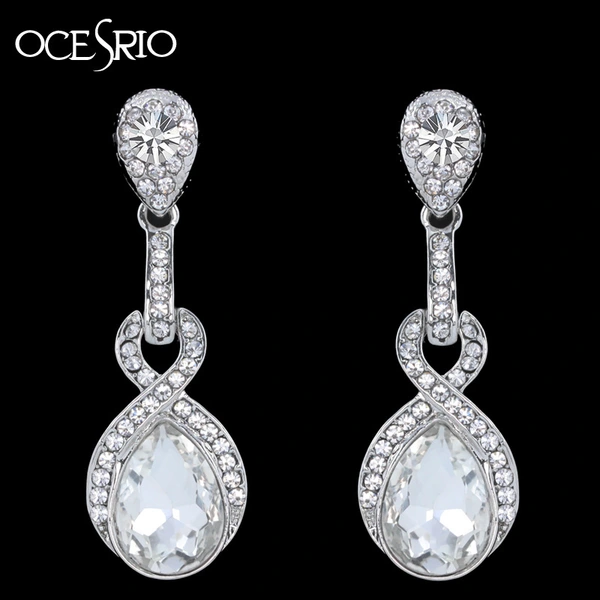 AS jewelry European and American fashion simple bridal wedding earrings temperament all-match personality water drop earrings earrings erj06