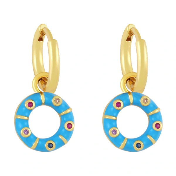 Clearance European and American earrings cute fun colorful geometric circle earrings women's trendy ethnic style earrings ery04