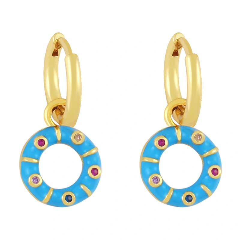 Clearance European and American earrings cute fun colorful geometric circle earrings women's trendy ethnic style earrings ery04