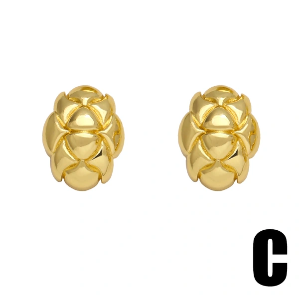 Hot selling love teardrop earrings personality versatile copper plated 18k gold earrings wholesale eru02