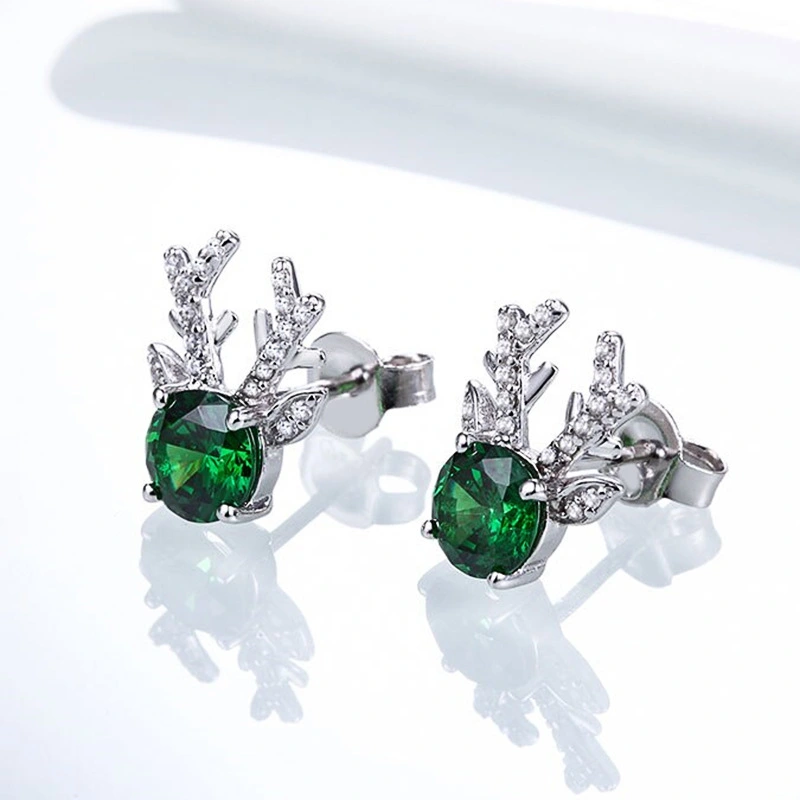  Design animal inlaid zircon earrings for women Christmas fashion earrings cute antlers new style earrings