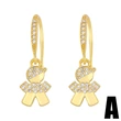 2023 new European and American fashion 18K gold earrings simple cartoon character girlfriend student earrings female ery29