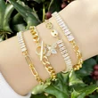 Clearance niche light luxury splicing square zircon bracelet female European and American style 18K gold hand jewelry brf04
