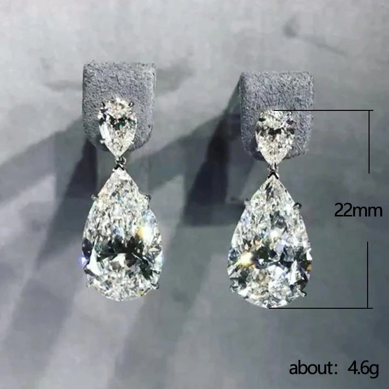 European and American bridal earrings sparkling micro-inlaid zircon wedding dress accessories wedding dinner earrings earrings