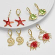AS jewelry ocean wind drop oil color starfish earrings female gold-plated fish earrings female erz05