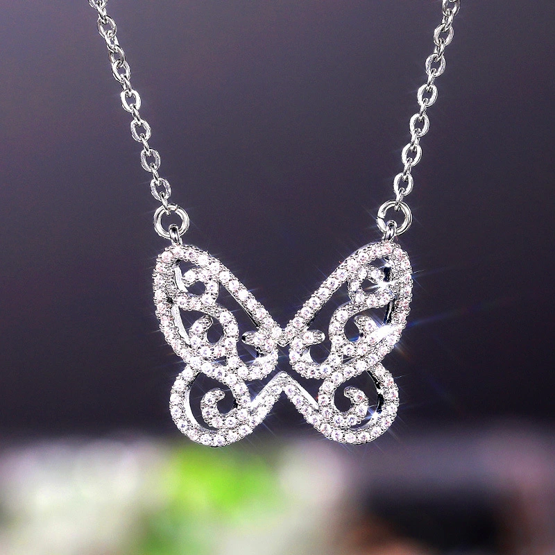 Sweet butterfly necklace for women, simple temperament, internet celebrity, light luxury, niche clavicle necklace, Korean version, Valentine's Day gift