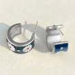 Xiaohongshu's hot-selling blue daisy earrings, simple C-shaped earrings, European and American celebrity floral earrings