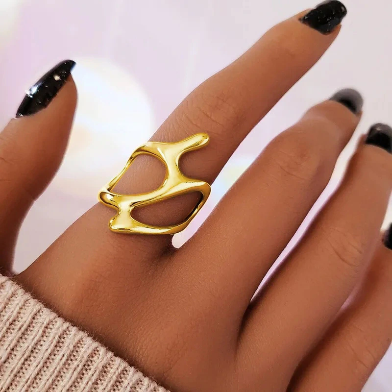 Future niche fashionable trend neutral ring trend hot style technology sense single ring popular ring