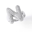 Jewelry Europe and the United States hot selling 26 English letter ring gold-plated full zircon fat letter ring rih91