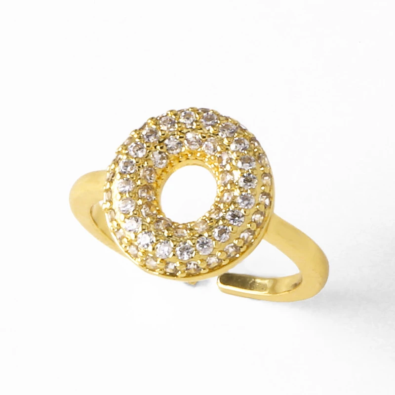 AS jewelry hot item inlaid with zircon 26 English letters open ring female rij23