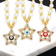 Clearance five-pointed star eye pendant temperament pearl necklace high-end devil eye necklace female nkb687