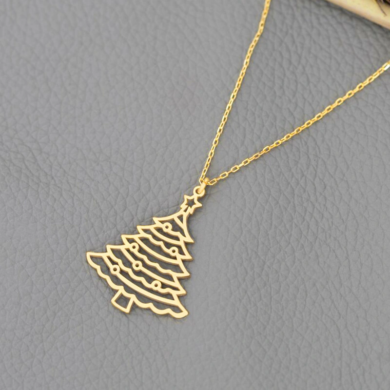  Christmas holiday pendant necklace Christmas tree line jewelry women's fashion sweet cute jewelry gift