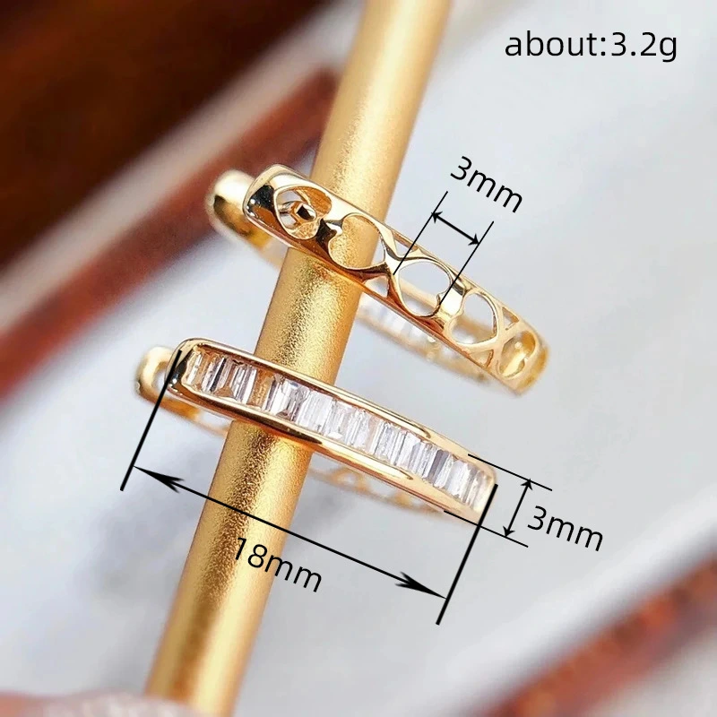  Japanese and Korean new row of diamond earrings simple cold style men and women earrings fashionable hollow design elite earrings