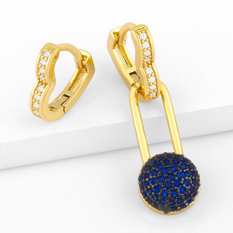 Clearance asymmetrical earrings 2024 trendy internet celebrity love pin earrings female temperament versatile accessories erv83
