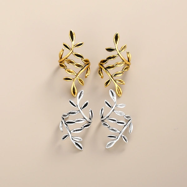 Leaf ear clip for women without piercings Korean simple fresh forest retro student ear bone clip