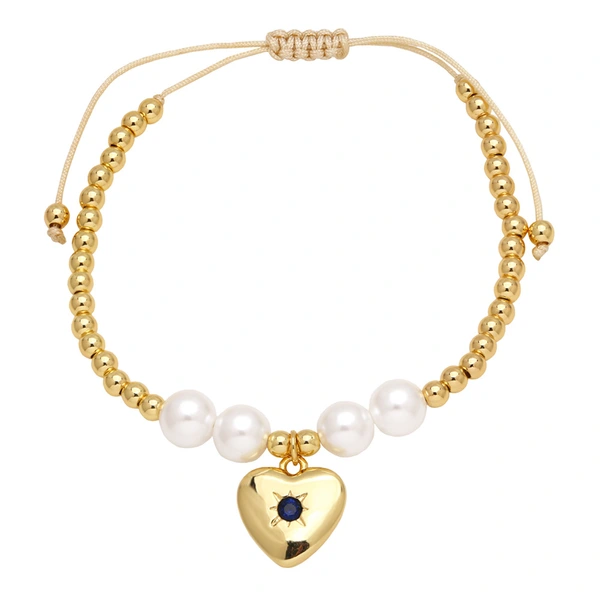 AS jewelry bracelet pearl heart bracelet female gold-plated colored zircon hand jewelry bre75