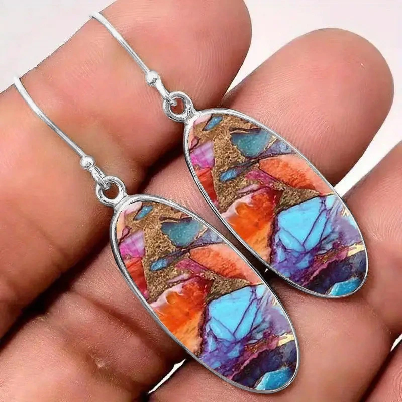 Hot selling new style earrings, geometric colorful stickers, fashionable and artistic skirt matching styles