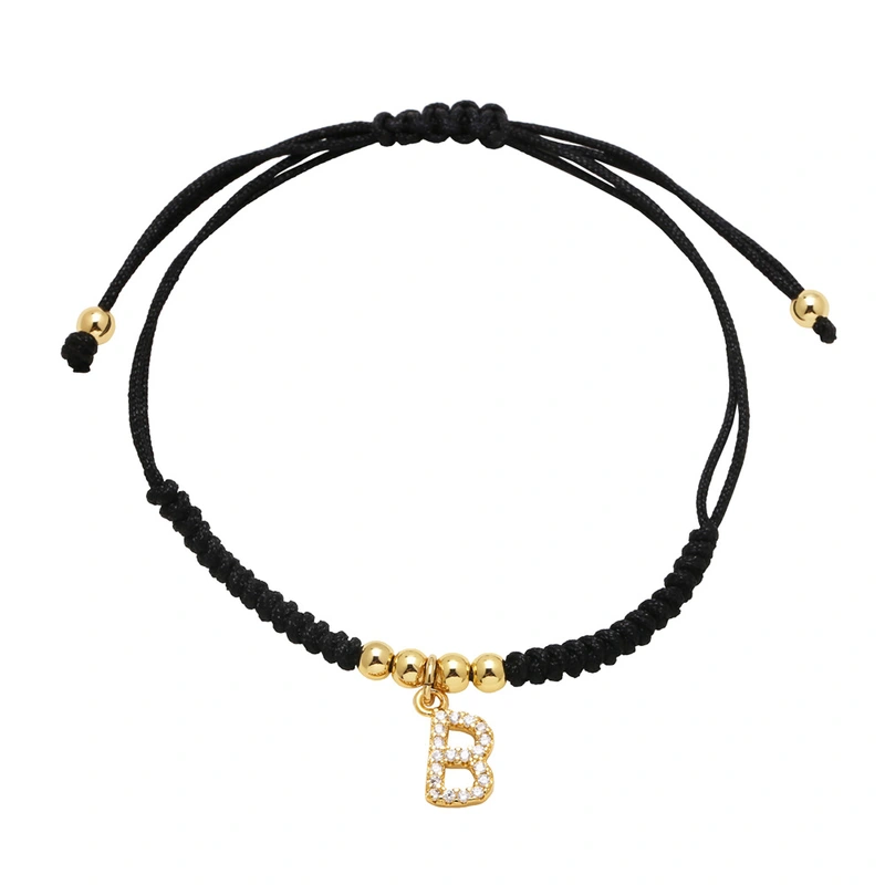 AS jewelry European and American new black bracelet 26 English letters pendant bracelet hand jewelry bra13