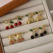 AS jewelry European and American hot selling simple and fashionable fruit cherry earrings women's gold-plated earrings earrings era237
