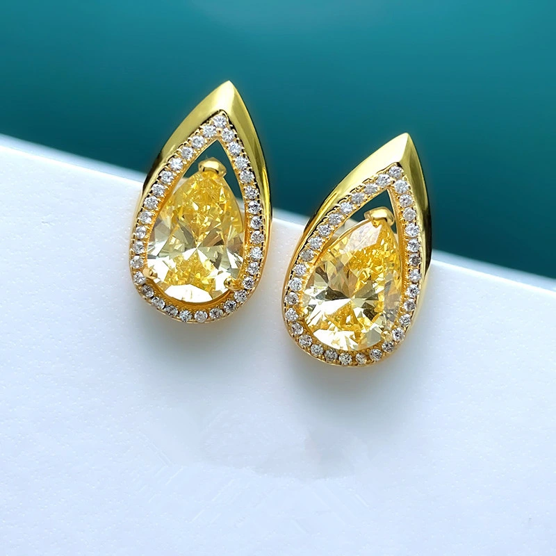  2024 new water drop earrings European and American style popular pear-shaped water drop earrings Internet celebrity live broadcast hot earrings