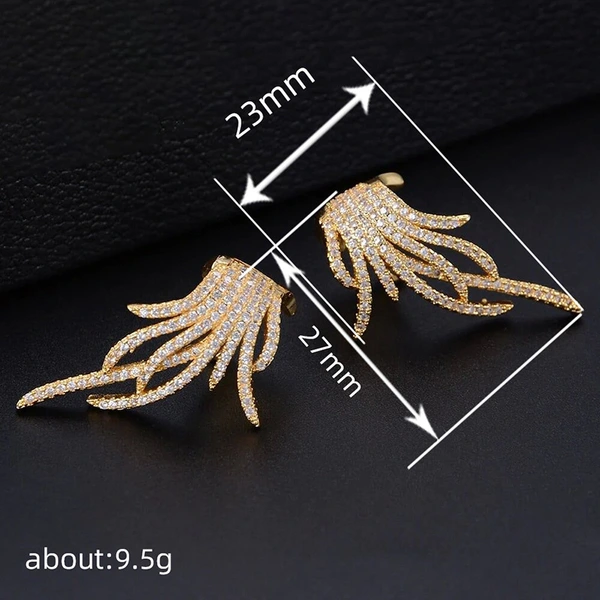  Fan-shaped imitation tassel earrings, octopus temperament design earrings, vintage high-end full-studded female earrings