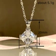  European and American light luxury temperament necklace unique design four claw new style pendant princess fat square diamond necklace