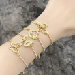 New European and American style simple pearl butterfly bracelet girls fashionable versatile adjustable bracelet brk42