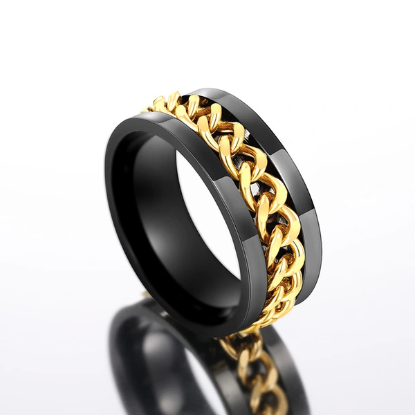  Xiaohongshu's new hot-selling ring chain buckle with a rotatable design, hip-hop style, personalized fashion accessories