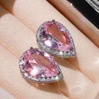 European and American new style earrings sweet pear-shaped water drop pink diamond zircon earrings for women Valentine's Day gift for girlfriend