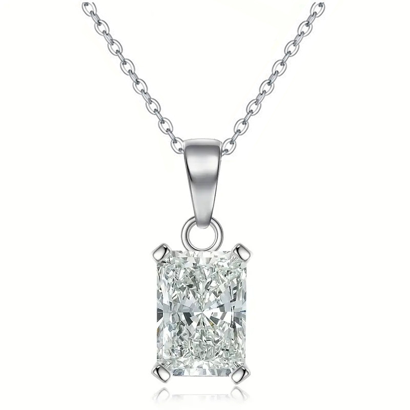  Factory direct sales hot selling micro-set square diamond necklace for women creative personality pendant jewelry geometric niche design