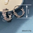 Butterfly full diamond temperament fashion earrings for women, elegant and sweet temperament jewelry, European and Korean hot style