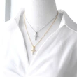 AS jewelry European and American hip-hop cross pendant necklace female micro-inlaid zircon real gold-plated clavicle chain nka001