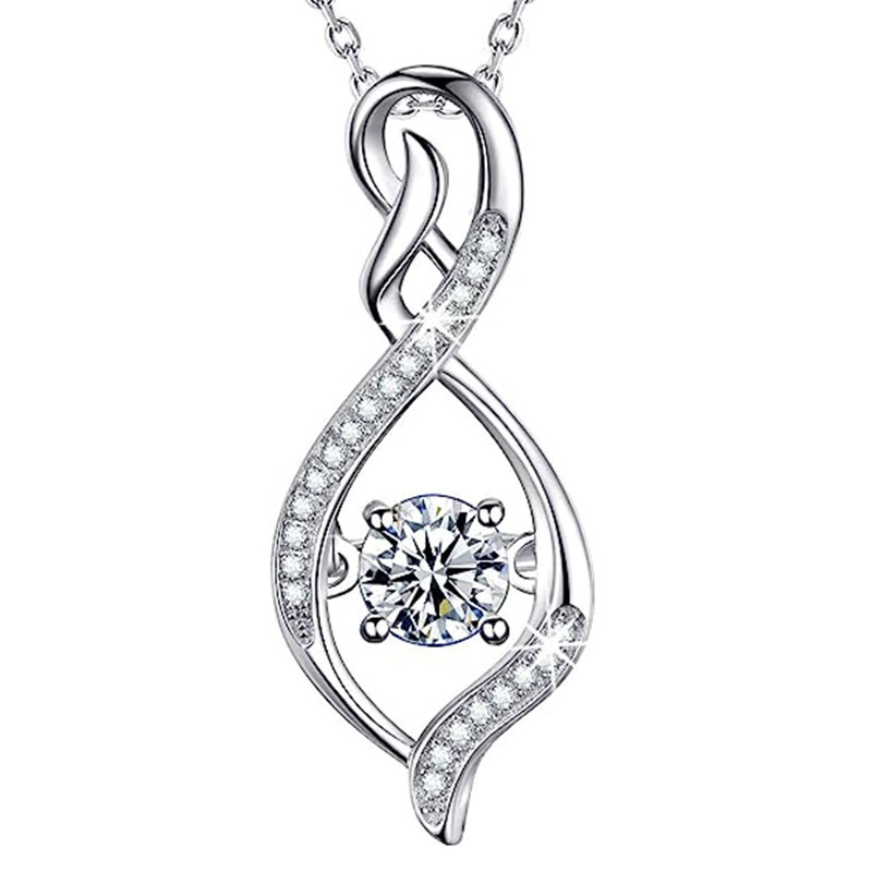   New geometric design necklace with movable round zircon jewelry, elegant everyday accessories