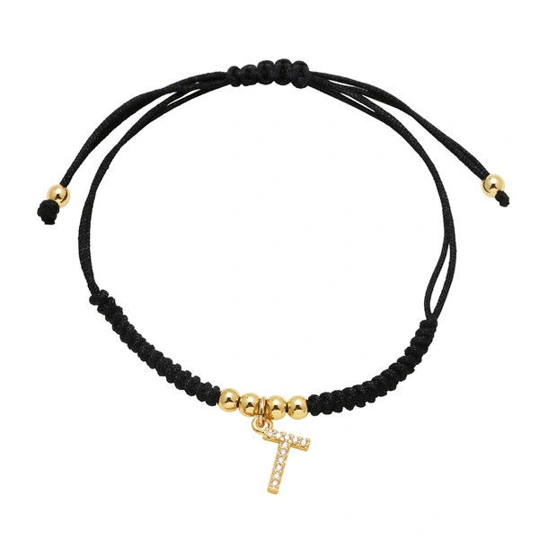 AS jewelry European and American new black bracelet 26 English letters pendant bracelet hand jewelry bra13