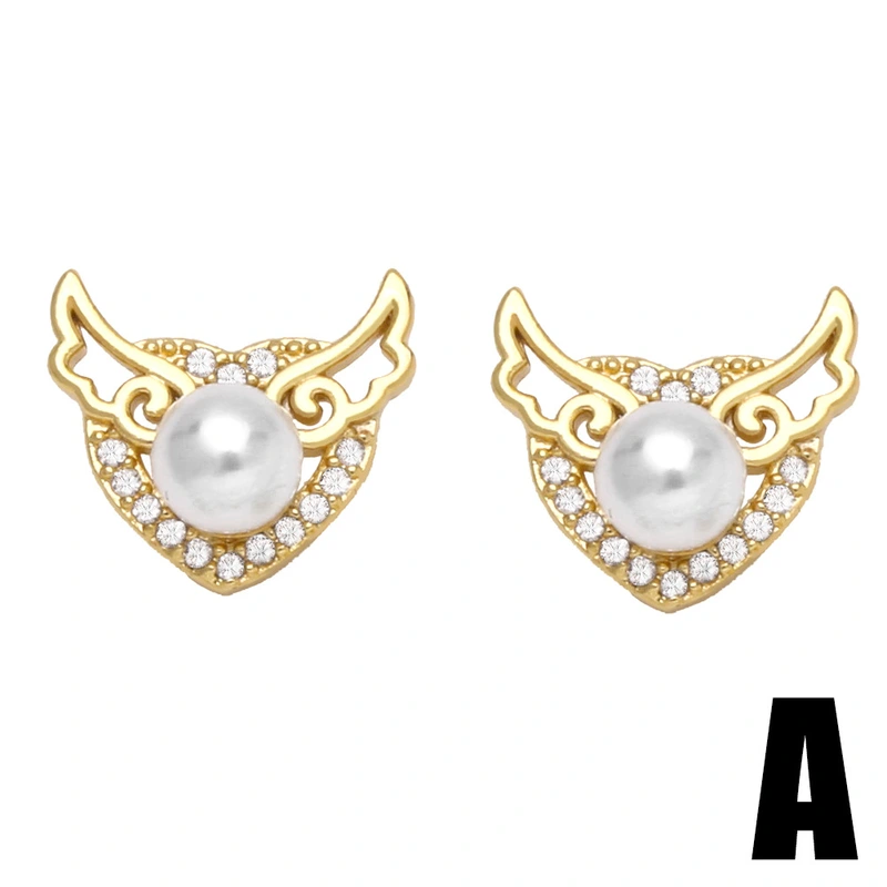 Niche high-end pearl heart earrings 2023 new trend earrings for women light luxury butterfly small earrings era012