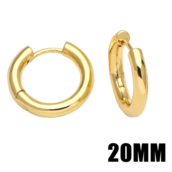 New style earrings simple geometric circle ear buckle copper plated 18K gold European and American style earrings female era085
