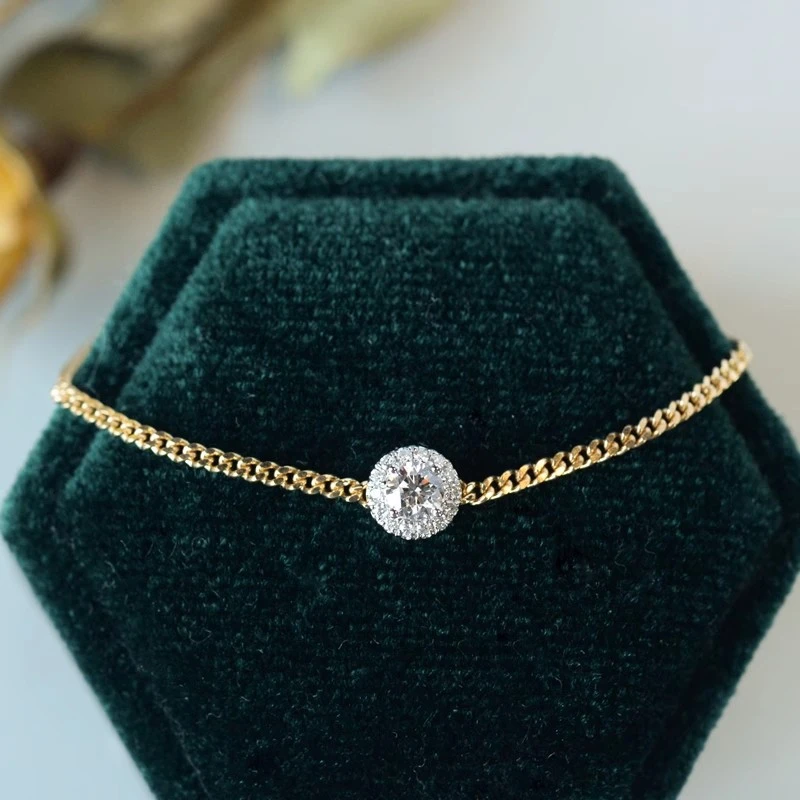 Temperament commuting exquisite bracelet women's geometric round inlaid zircon jewelry daily wear chic style