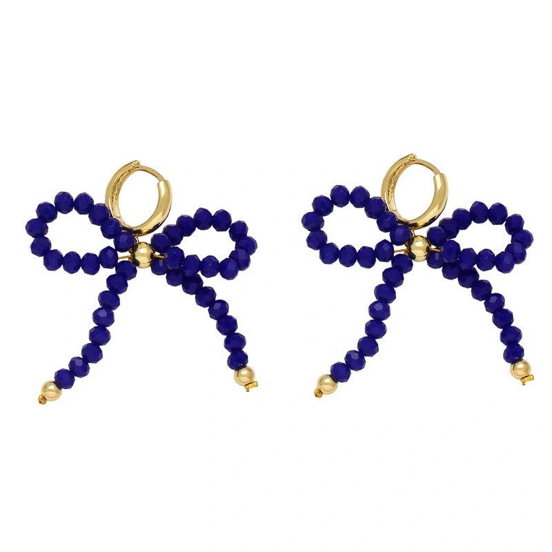 New color rice bead earrings for women European and American simple fashion gold-plated bow earrings earrings era217