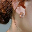 2024 new style high-end earrings temperament Korean fashion earrings lines atmospheric commuter earrings