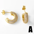 AS jewelry earrings heart earrings gold-plated zircon inlaid C-shaped earrings earrings era189
