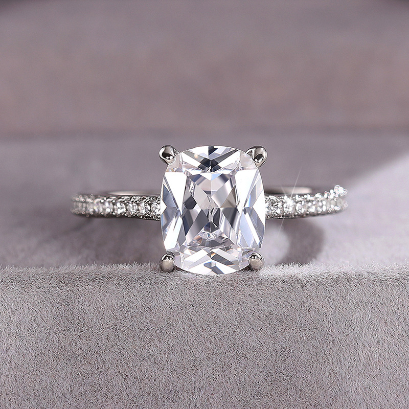  European and American fashion design hot selling engagement ring princess diamond ring ring high-end women's ring