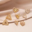 Clearance hot sale pearl heart earrings niche high-end copper plated 18k gold earrings earrings jewelry ery76