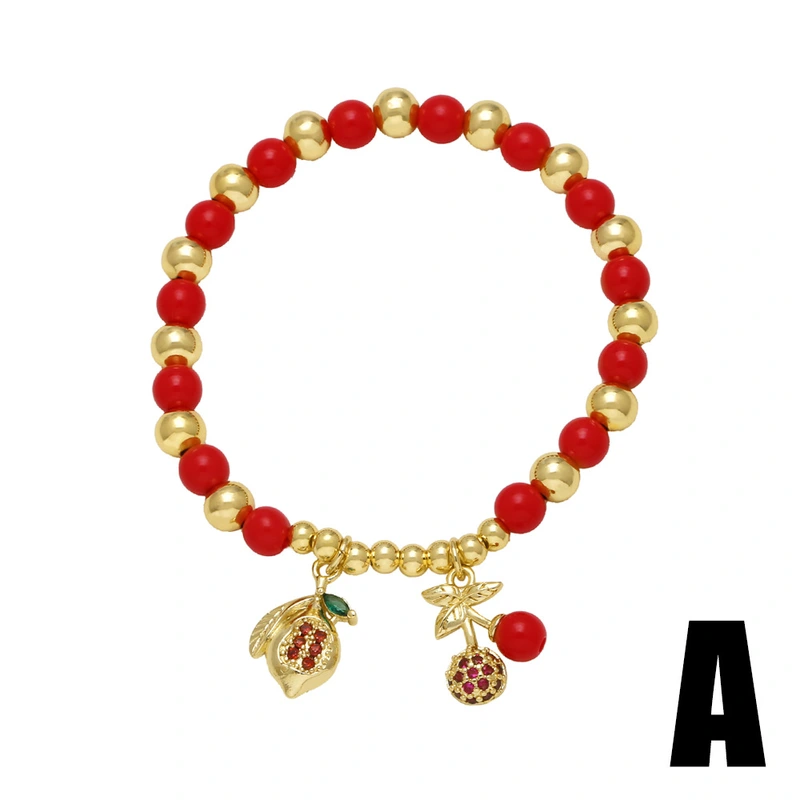 AS jewelry new fruit cherry pendant bracelet beaded hand jewelry brh19 bracelet