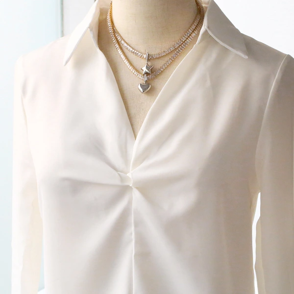 European and American fashion simple love necklace niche design high-end gold-plated five-pointed star pendant necklace nkq53