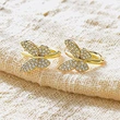  Micro-inlaid zircon butterfly earrings for women, fashionable and elegant, classic and popular jewelry