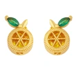 Clearance tide crown earrings niche design micro-inlaid zircon fruit earrings cute small earrings erx73