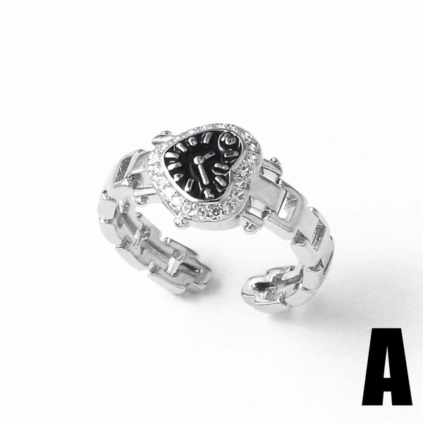 AS jewelry new hot selling love watch ring female copper plated 18k gold open ring rij20