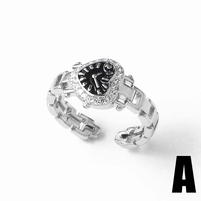 AS jewelry new hot selling love watch ring female copper plated 18k gold open ring rij20