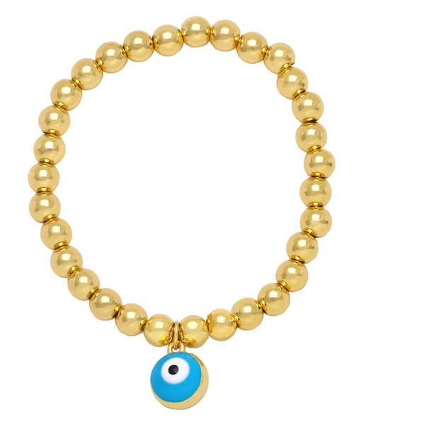 Clearance Europe and the United States hot selling devil eye bell bracelet female niche copper plated 18K gold bead bracelet brj83